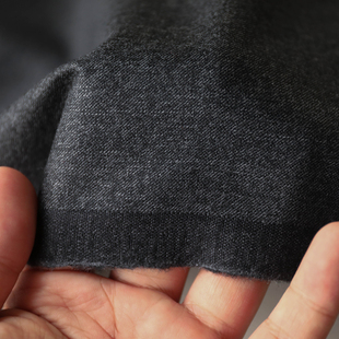 意大利进口薄款黑白灰色细腻交织花呢精纺纯羊毛面料设计师布料