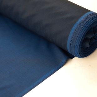 意大利进口薄款琉璃蓝/黑色细腻斜纹哔叽精纺羊毛设计师西装布料