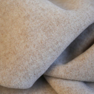 意大利进口温润素雅燕麦杂色双面易揭温润编织立绒羊毛设计师布料