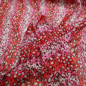 面料 进口桑蚕丝红豹纹丝巾围巾通透真丝服装