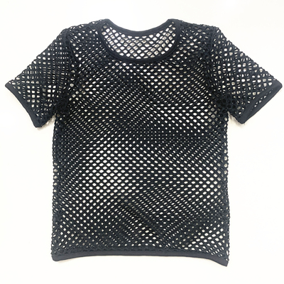 大网眼圆领镂空透气个性渔网罩衫