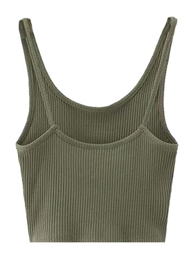 大露背短款稍修身女背心欧美新品