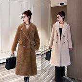 皮毛一体羊剪绒大衣女泰迪熊2025新款 羊羔毛皮草外套女冬 中长款