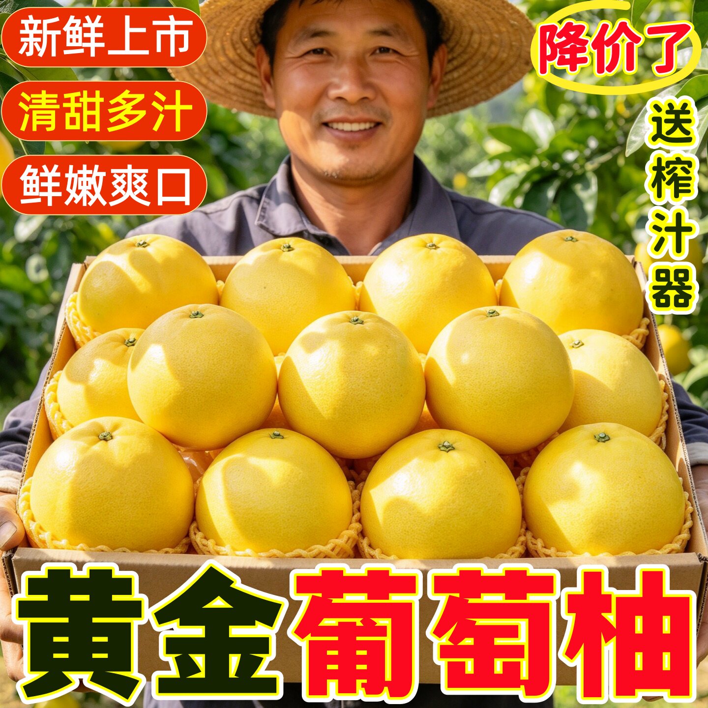 福建新鲜黄金葡萄柚清甜多汁鲜嫩