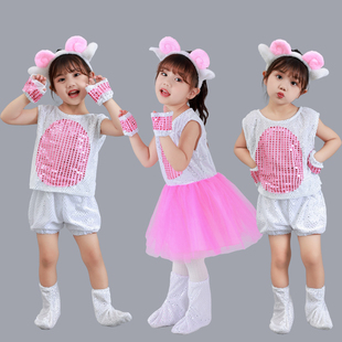 新款元旦小羊动物演出服幼儿园舞台舞蹈服卡通童话剧山羊表演服装