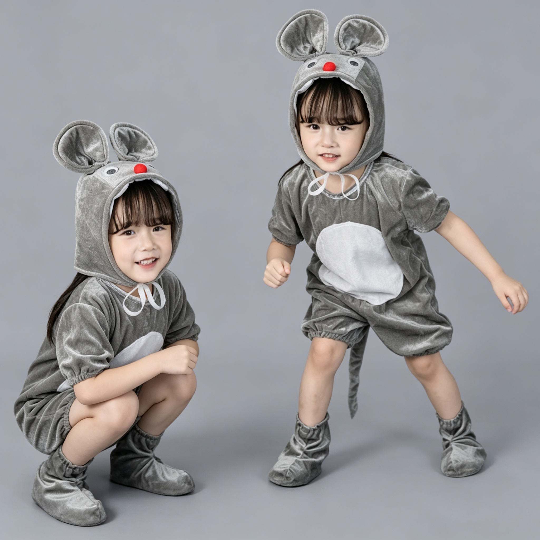 新款儿童老鼠演出服幼儿园男女纱裙舞台卡通服辣椒小动物表演服装