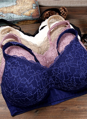 D13包邮大码无钢圈蕾丝薄款文胸75DE80DE85DE90DE95CD100BCD105CD