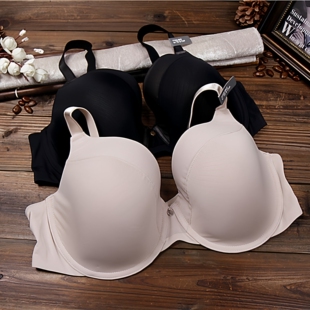 内衣简约纯色光面胸罩薄款 T恤文胸70DE75EF80F85EF90DEF 大码 B28