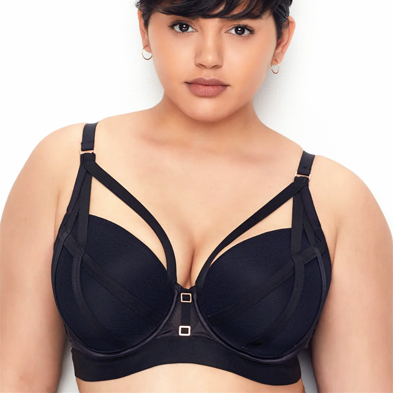 H32外贸欧美大码上托聚拢女内衣全罩杯薄款文胸80H85F95CD100DEFG