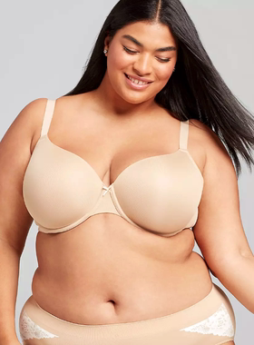 B20媛媛欧美大码外贸内衣纯色光面胸罩上托聚拢T恤文胸85B95E105D