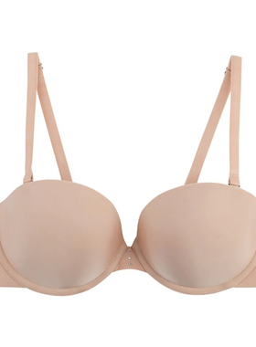 E11 纯色光面无肩带半杯晚礼服文胸65BC70AEFH75EGH80AEH85DFG90D