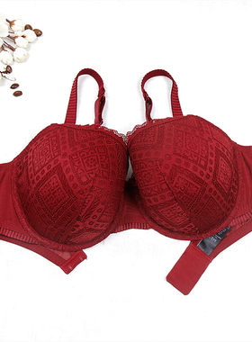 B16 媛媛欧美性感上托内衣M*S大码全罩杯聚拢薄款文胸75DG85DE90H