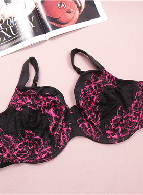 A33 大码内衣黑色大胸显小超薄文胸80D85CDF90CDEF95CDE100CD105C