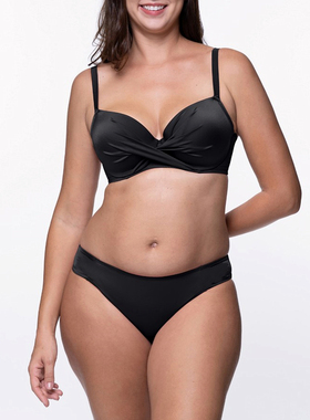 M36法国原单黑色光面游泳温泉文胸套装沙滩比基尼游泳衣75EF85CDE