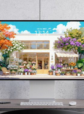 花店 可爱清新治愈春天夏天漫画 电脑mac手机ipad壁纸watch壁纸