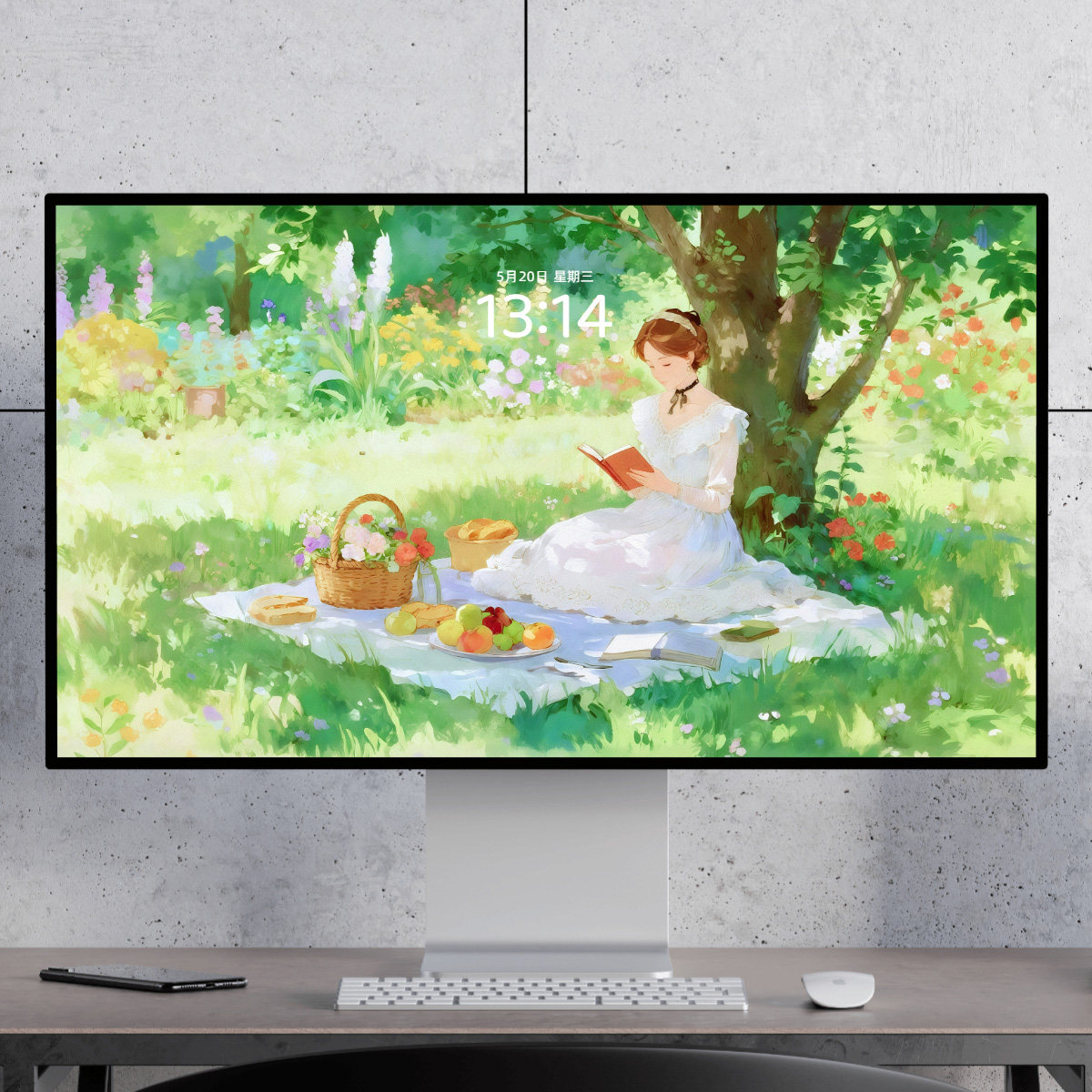 树下看书 清新浪漫治愈 古典油画 电脑mac手机ipad壁纸watch壁纸,商务/设计服务,设计素材/源文件,淘宝优惠券,粉丝福利购,淘宝优惠卷