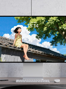 乘凉的少女 治愈可爱漫画夏天清凉 电脑mac手机ipad壁纸watch壁纸