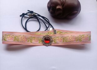 古装头饰夫人太太抹额发带额头绑带汉服古代汉服古风头饰演出粉色