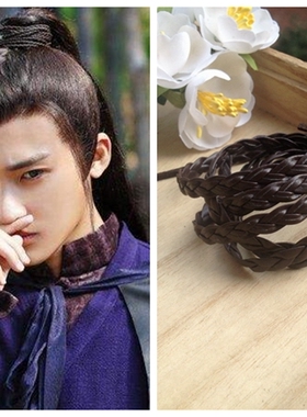 男古装头饰发冠发套眉头挂坠男额头挂饰发带绑绳古风绑带动漫古代