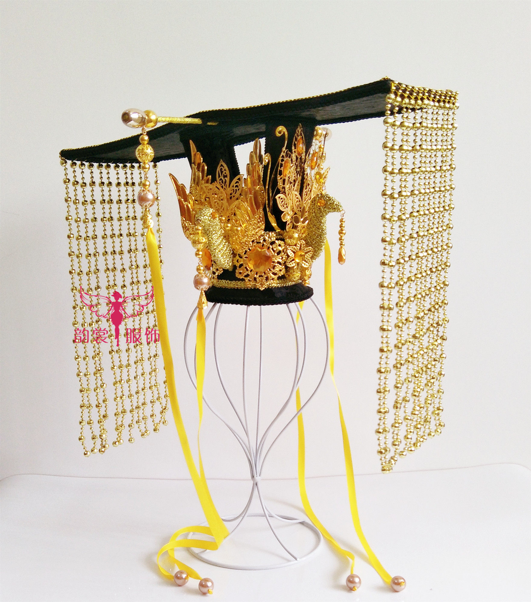 女古装头饰三头凤凰皇冠天后武则天皇帝头冠皇冕影楼新娘发冠023