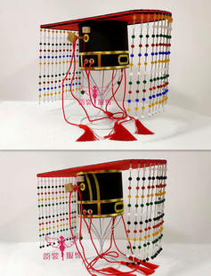 明制十二冕旒冠皇帝玉石珠帘天子平顶冠冕帽帝王汉服礼冠高定版16