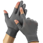 薄款 尼龙点胶点塑防滑透气触屏开车驾驶劳动工作半指漏指劳保手套