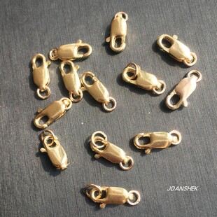 美国进口14K包金注金DIY配件饰品龙虾扣头保色百搭编手绳项链脚链