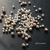 S925纯银珠光身素银圆珠子DIY散珠手链项链配件散珠弟子珠定位隔