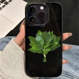 柚子叶适用苹果17promax手机壳iphone16果冻壳15新款14Pro外壳17Air保护套13pm简约14Plus12防摔11全包xr黑色