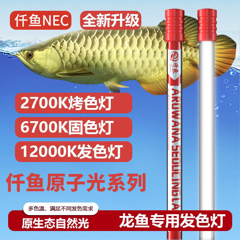 仟鱼灯红龙发色灯专用烤色灯nec鱼缸灯三基色灯管T5潜水灯全光谱