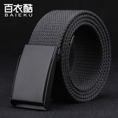 百衣酷帆布腰带男士 腰带男生皮带夏季 学生黑色皮带休闲裤 带小众裤