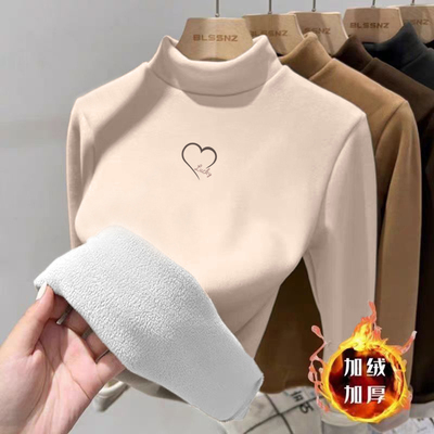 女童德绒加绒加厚长袖T恤2025秋冬新款中大儿童宝宝卡通简约上衣