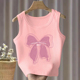 新款 纯棉女童无袖 吊带背心T恤2025夏装 小孩儿童宝宝洋气百搭上衣