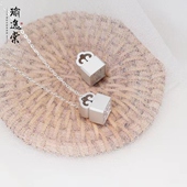 纯银纪念古代定情信物一对姓名定制刻字印章挂坠礼物吊坠女男项链