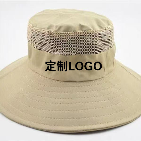 遮阳防晒帽定制LOGO农资帽网帽干农活帽渔夫帽旅游户外清凉帽定制