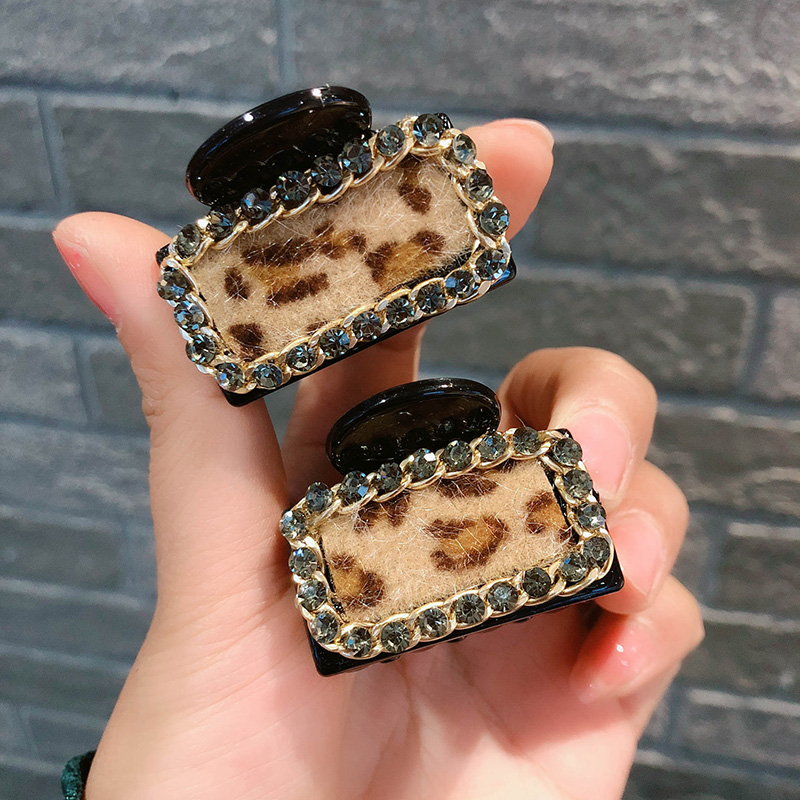 韩版小香风豹纹小抓夹