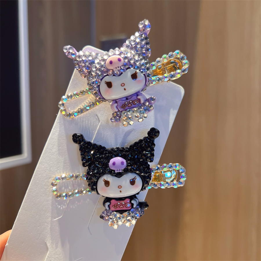 新款可爱水钻库洛米发夹发圈皮筋