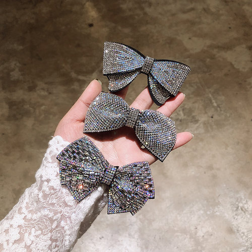 韩国东大门蝴蝶结水钻发夹发饰