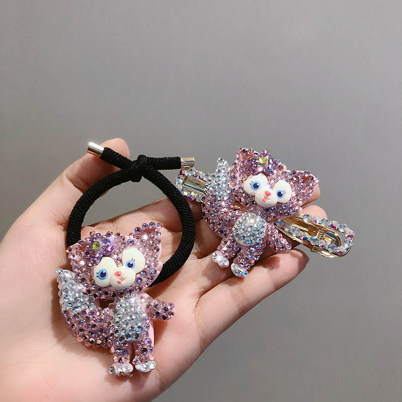 日韩玲娜贝儿发夹水钻头绳女