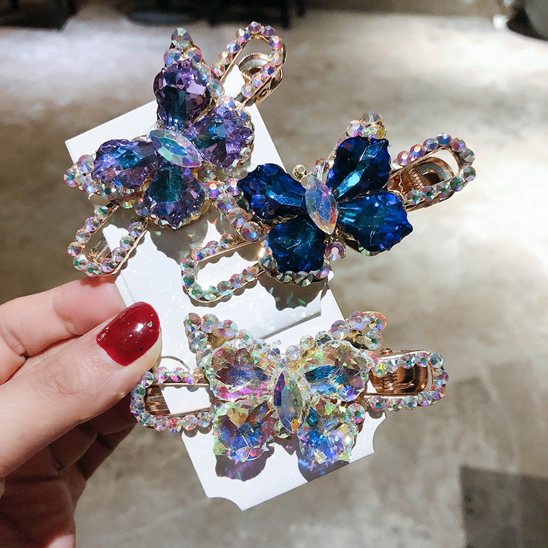 韩国气质水钻发夹少女蝴蝶头饰