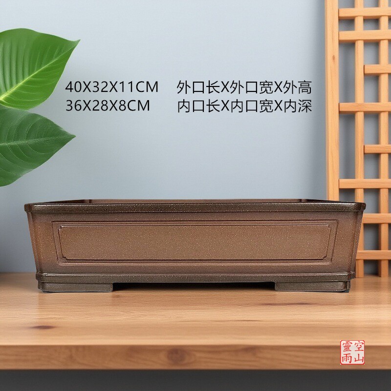 紫砂全手工仿古长方花盆精品直销