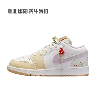 板鞋 IB8861 Air AJ1白黄刺绣女生篮球鞋 151 Jordan NIKE耐克童鞋