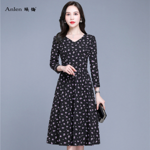 埃伦时尚碎花连衣裙春夏装2021年新款女装复古气质收腰中长款裙子