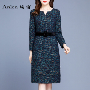 埃伦连衣裙收腰显瘦女早春装2023新款洋气复古妈妈装中长款打底裙