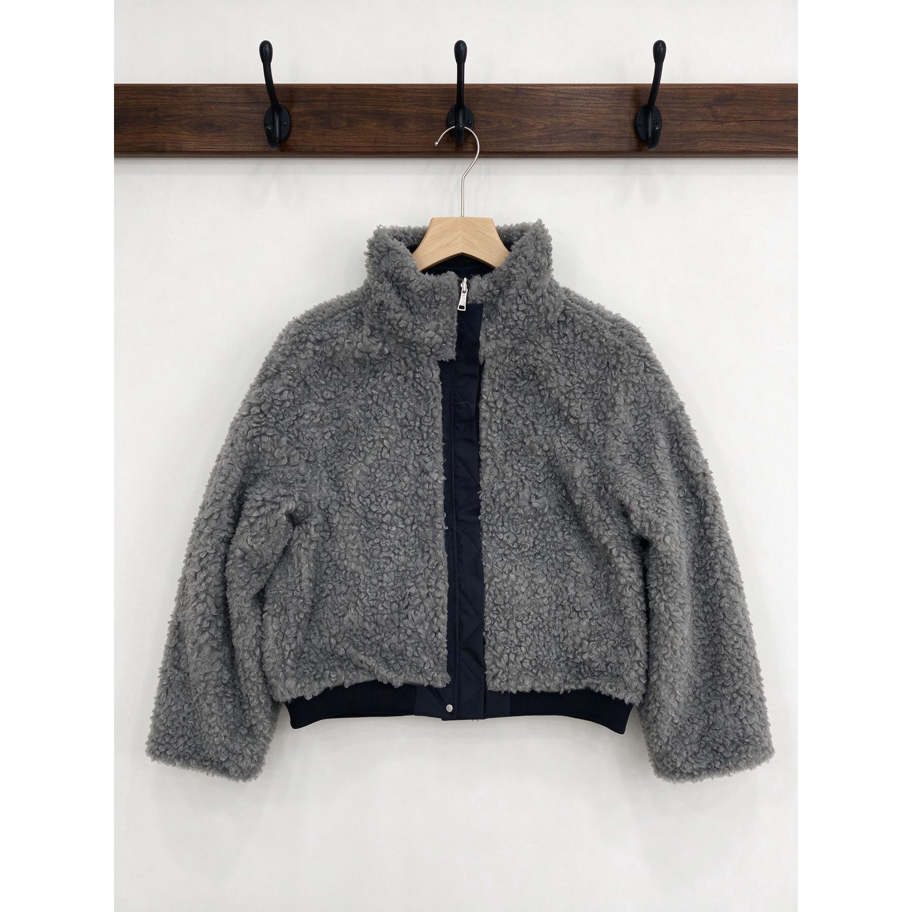 小个子冬季双面穿羊羔毛棉服立领短款宽松休闲显瘦两穿保暖外套女