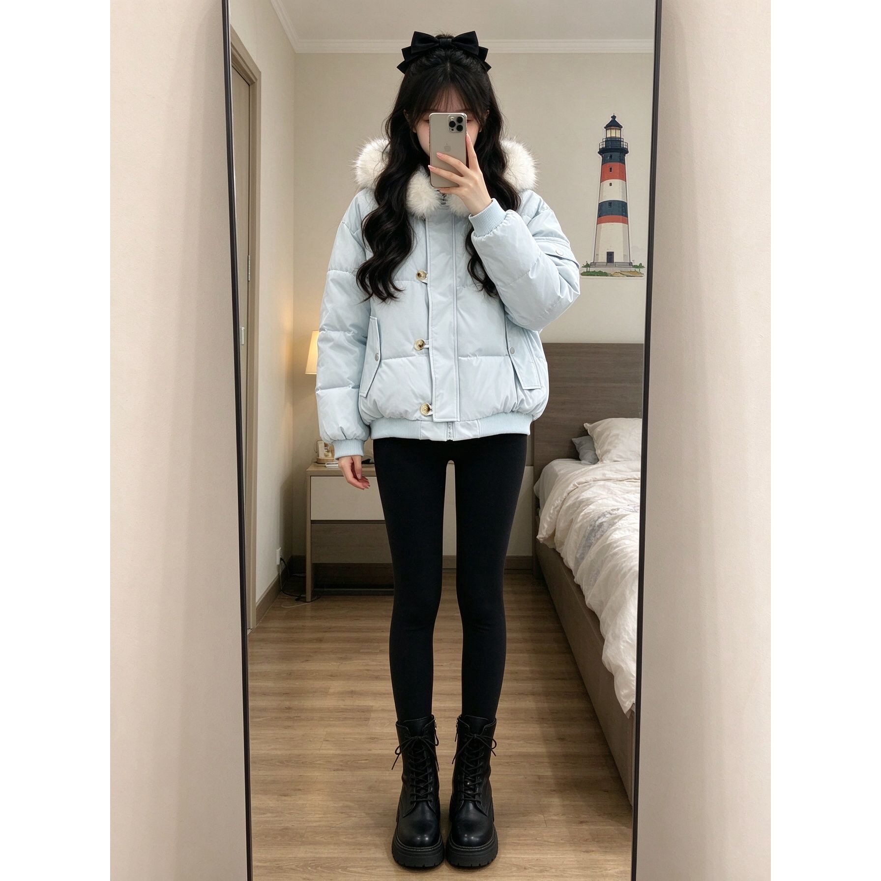 冬季短款面包棉服女大毛领连帽金属扣小个子宽松休闲百搭保暖棉衣