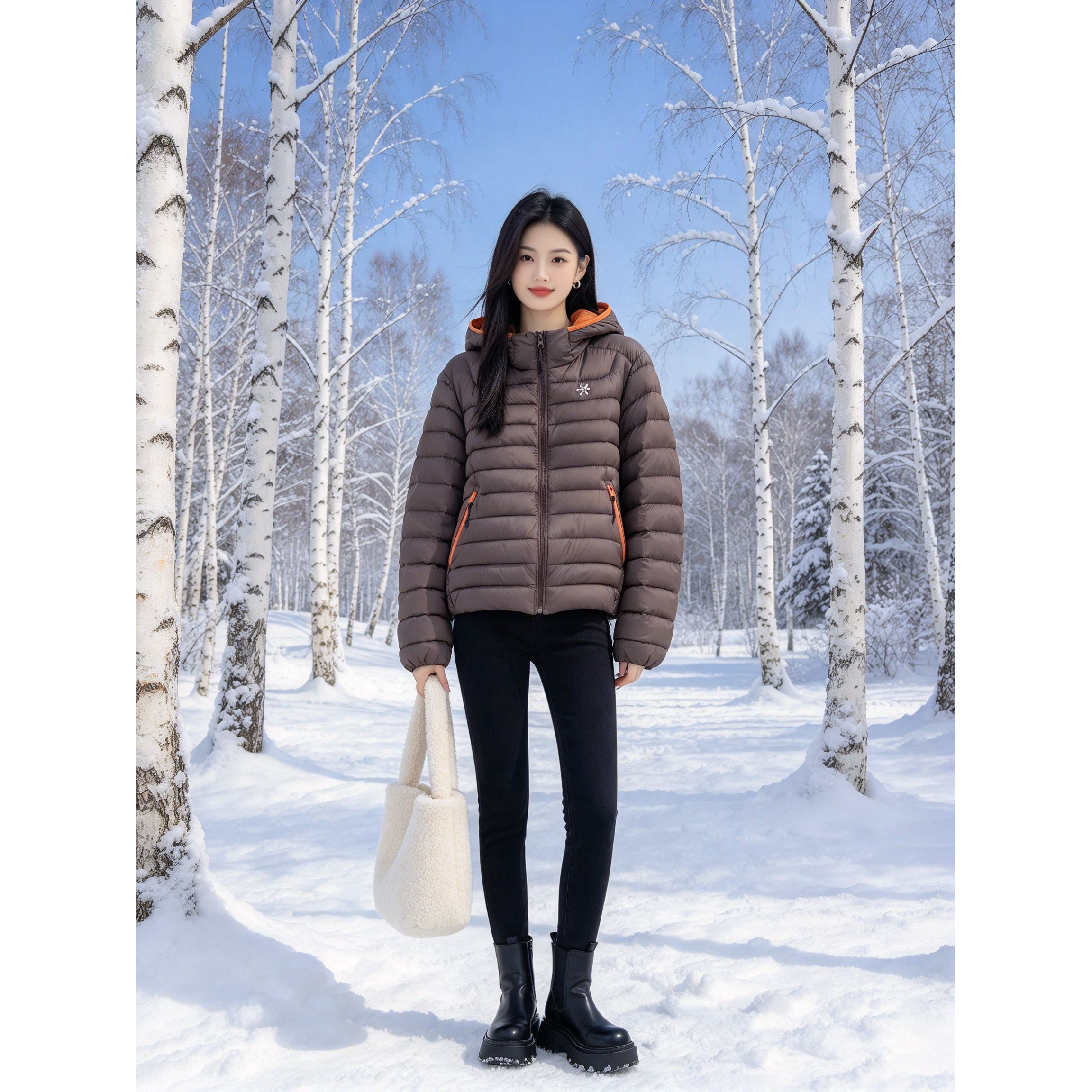 小个子显瘦轻薄棉衣女秋冬连帽短款轻便横绗多色休闲百搭保暖棉服