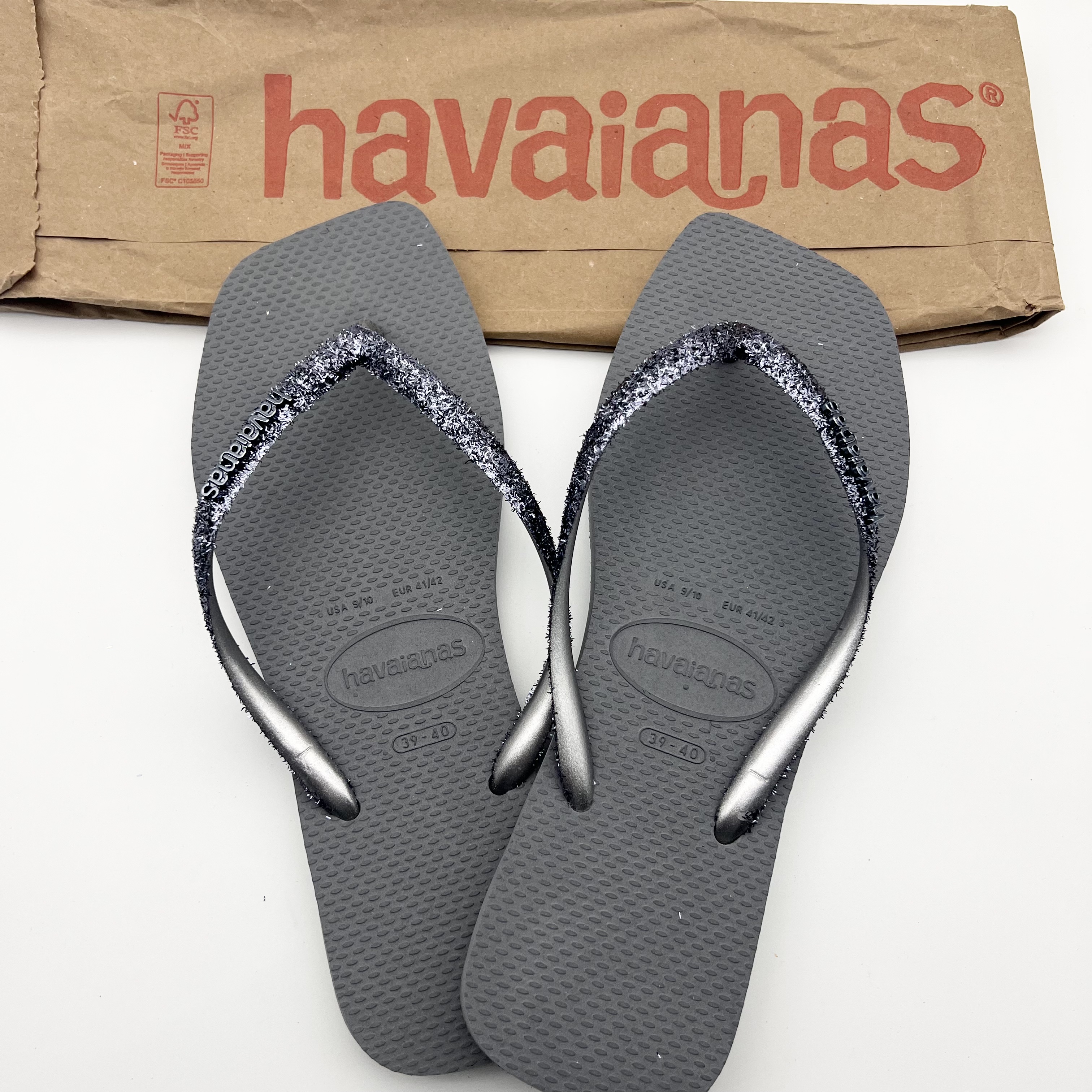 2023巴西哈瓦那 Havaianas Slim Square女士平头平底防滑人字拖