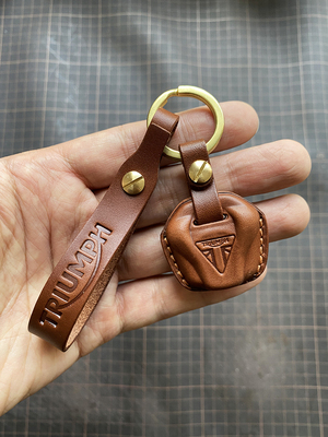 手工摩托车钥匙套复古