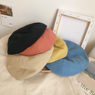韩版春秋夏季前进帽女士短檐贝雷帽韩版潮复古鸭舌帽mona同款帽子